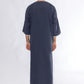 Navy Blue Morocan Embroidery Thobe