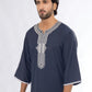 Navy Blue Morocan Embroidery Thobe