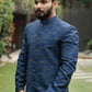 BLUE PRINCE COAT JACKARD