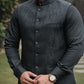 TEXTURED BLACK WAIST COAT