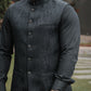 TEXTURED BLACK WAIST COAT