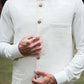 TEXTURED WHITE WAIST COAT