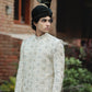 OFF WHITE SHERWANI FULL HEAVY SHERWANI EMB