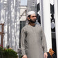 Dark Grey Textured Emarati Thobe