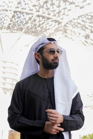 Al Asil – Black Emarati Thobe With Tassel