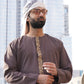 Brown Embroidered Emirati Thobe