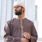 Brown Embroidered Emirati Thobe