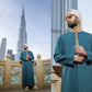 Sea Green Embroidered Emirati Thobe