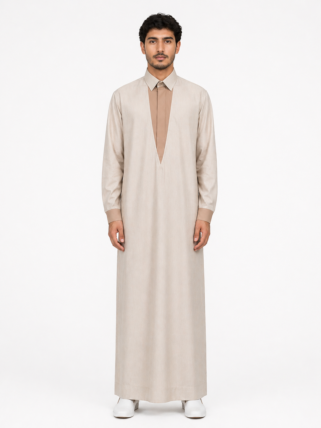 Beige Kuwaiti Designer Thobe