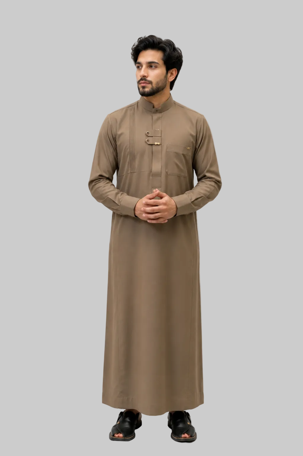 The Zenith – Premium Designer Brown Thobe