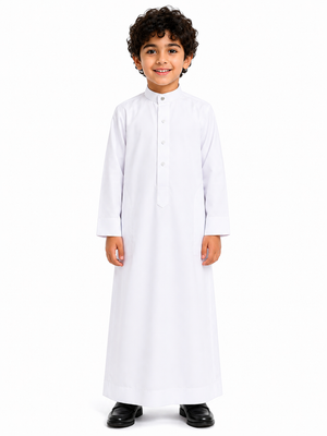 White Plain Saudi Kids Thobe