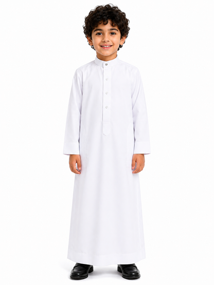White Plain Saudi Kids Thobe