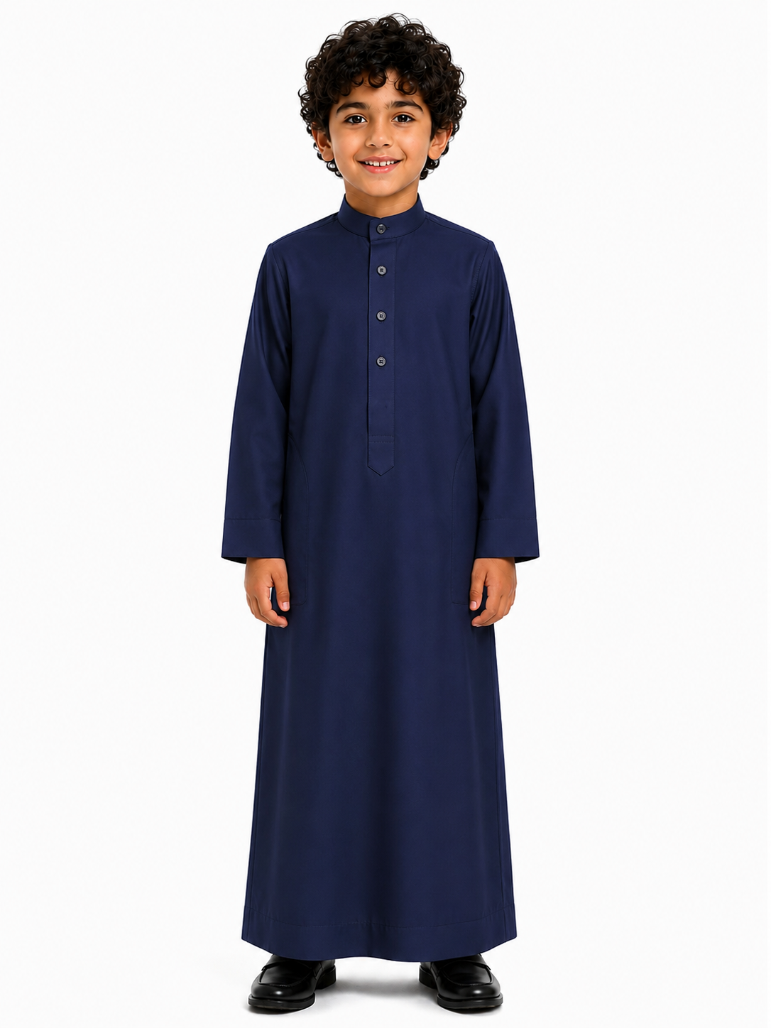 Navy Blue Plain Saudi Kids Thobe