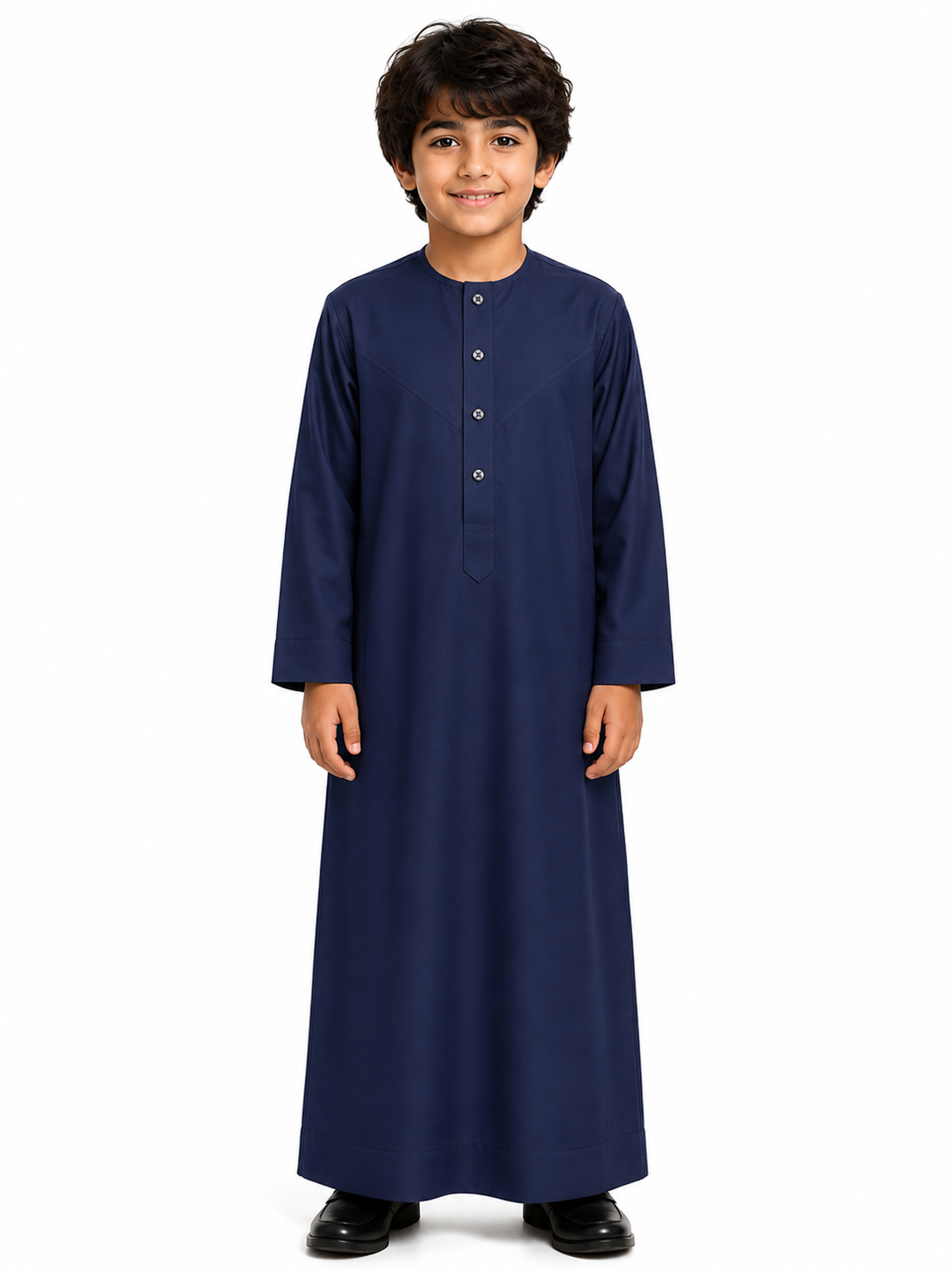 Navy Blue Plain Emirati Kids Thobe
