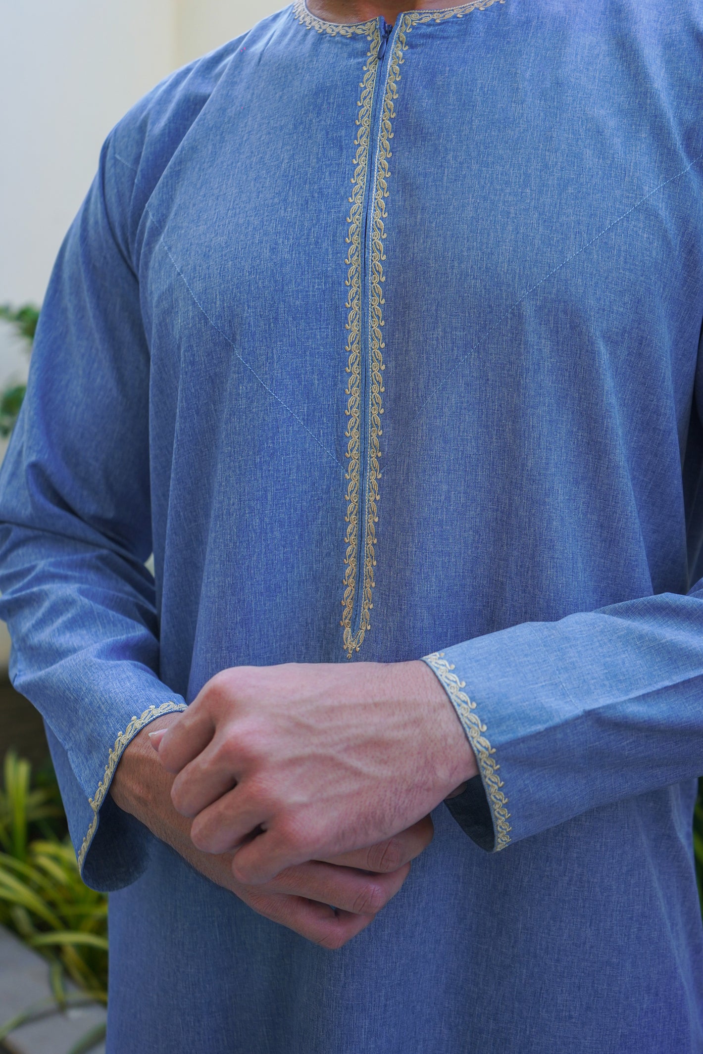 Light Blue Embroidered Thobes