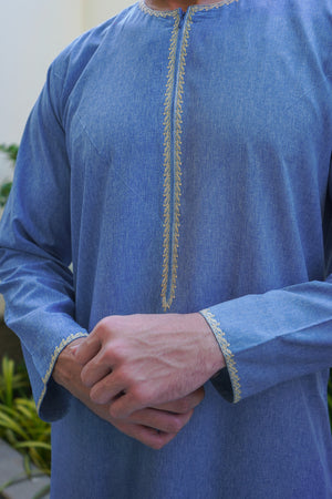 Light Blue Embroidered Thobes