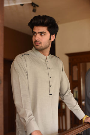 LIGHT GREY-KAMEEZ SHALWAR