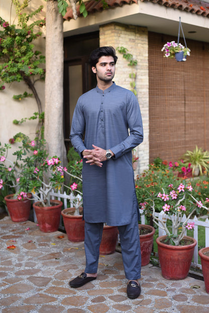 GREY COLOR-KAMEEZ SHALWAR