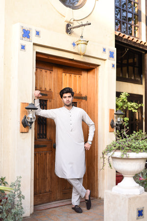 SILVER COLOR-KAMEEZ SHALWAR