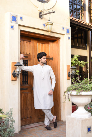 SILVER COLOR-KAMEEZ SHALWAR