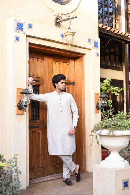 SILVER COLOR-KAMEEZ SHALWAR