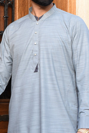 SILVER GREY-KAMEEZ SHALWAR