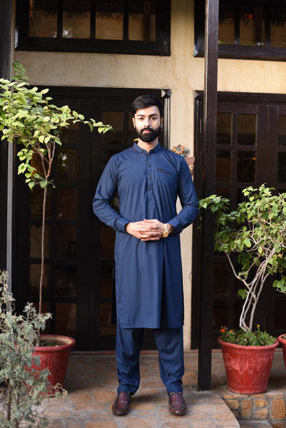 NAVY BLUE-KAMEEZ SHALWAR