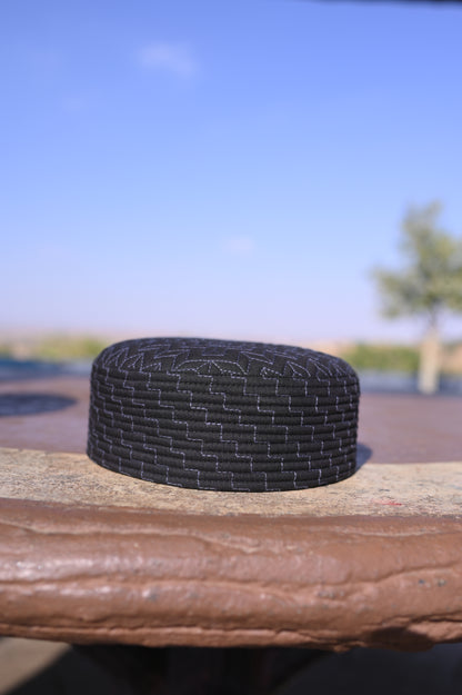 Zigzag Embroidered Kufi Caps