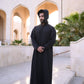 Embroidered Black Hoodie Thobe