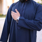 Embroidered Navy Blue Hoodie Thobe