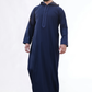 Embroidered Navy Blue Hoodie Thobe