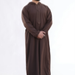 Embroidered Brown Hoodie Thobe