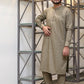 Lemon Yellow Textured Kameez Shalwar
