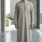 Saudi Zipper Grey Thobe