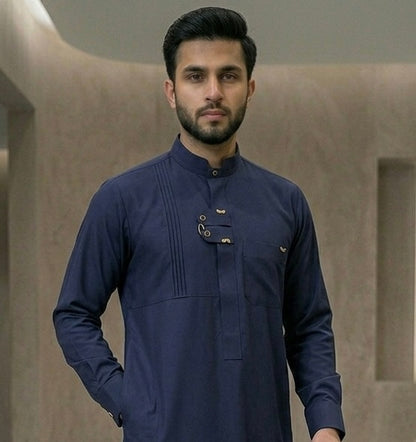 Premium Designer Navy Blue Thobe