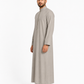 Grey Saudi Zipper Thobe