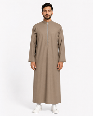 Saudi Zipper Beige Thobe