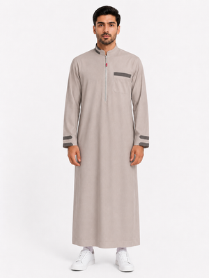 The Emblem – Light Beige Saudi Designer Thobe