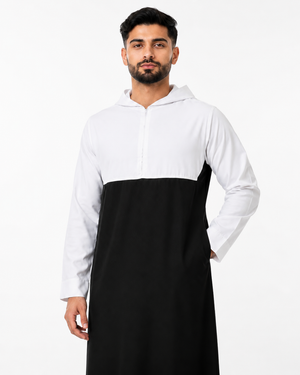 White With Black Designer Hoodie