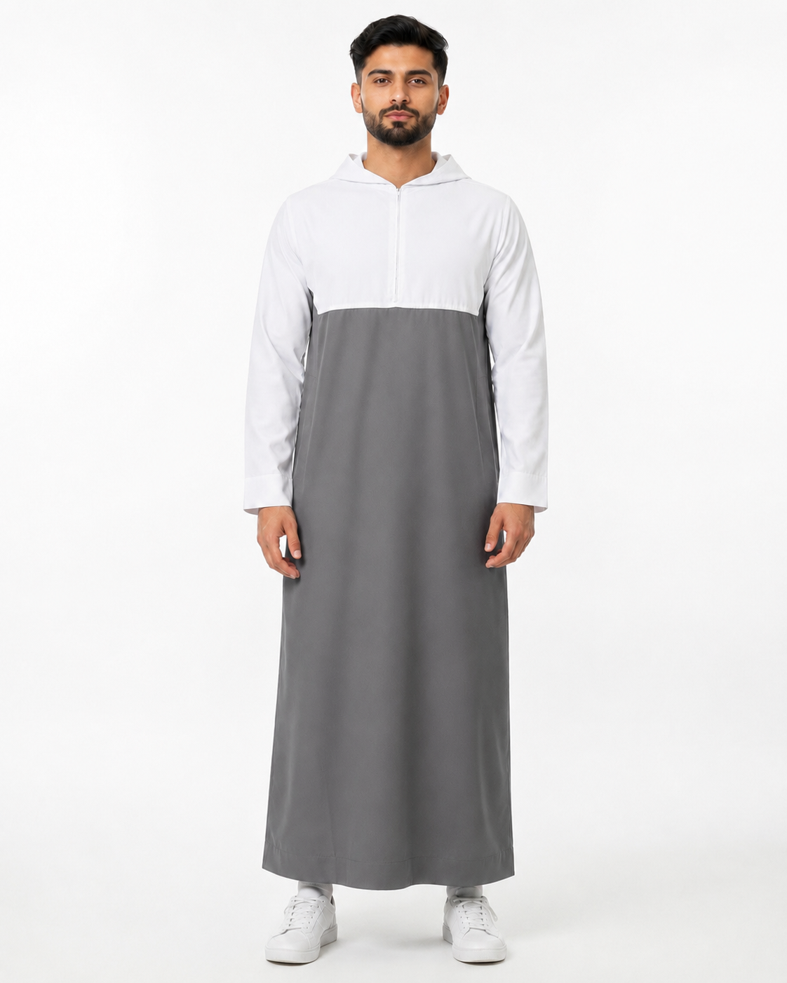 The Rush – White With Grey Designer Hoodie