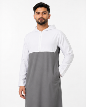 White With Grey Designer Hoodie