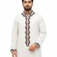 White heavy Premium Embroidered Thobe
