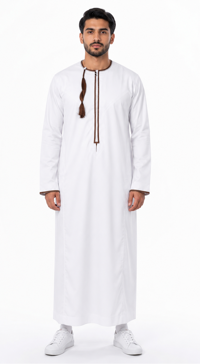White Omani Thobes With Tussle