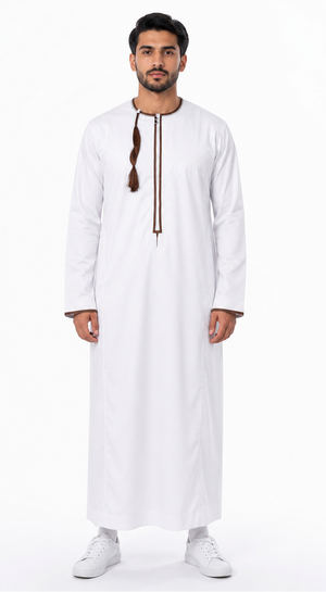 White Omani Thobes With Tussle