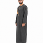 Dark Grey Omani Thobes With Tussle