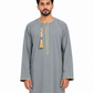 Light Grey Omani Thobes With Tussle