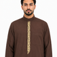 Brown Saudi Embroidery Thobe