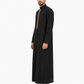 Black Saudi Embroidery Thobe