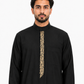 Black Saudi Embroidery Thobe
