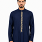 Navy Blue Saudi Calligraphy Embroidered Thobe